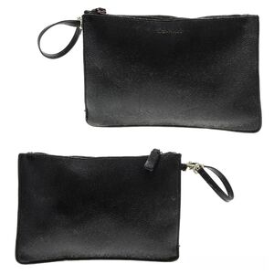 Calvin Klein Quilted Leather Wristlet (7" x 5") - Black